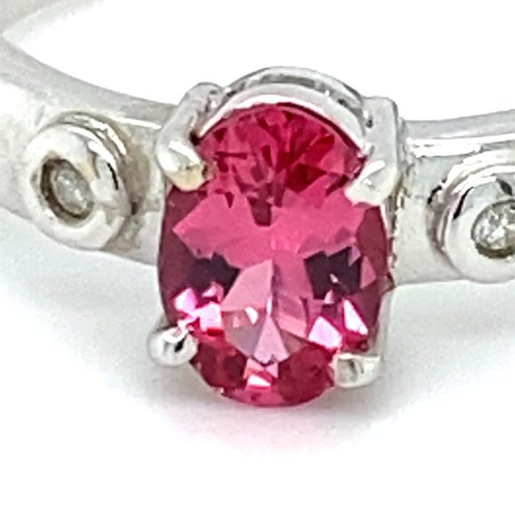 Red Mahenge Spinel 1.04ct Diamonds 18K Gold Ring - Picture 7 of 7